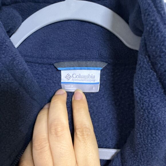 Columbia Steens Mountain Fleece Jacket Mens Blue Full Zip Outdoor Hike Large - Picture 3 of 9